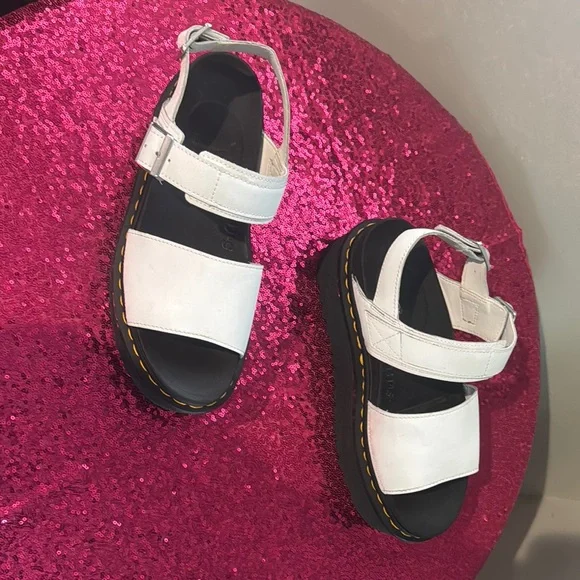 Dr. Martens Black and White Platform Sandals - Picture 3 of 8